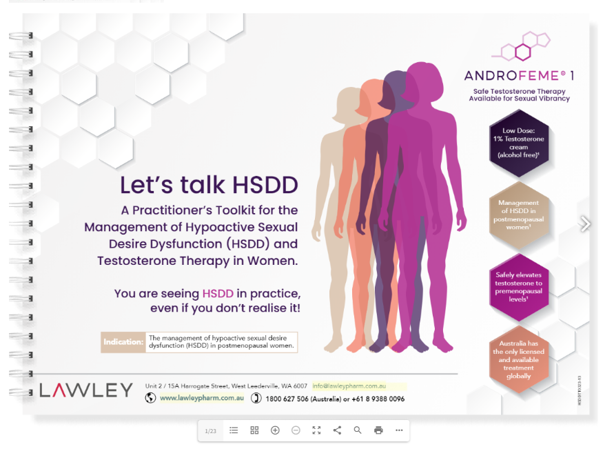 A Practitioners Toolkit for the Management of HSDD & Testosterone Therapy in Women