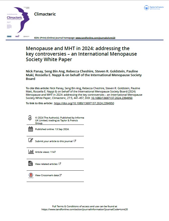 Menopause and MHT in 2024: addressing the key controversies – an International Menopause Society White Paper